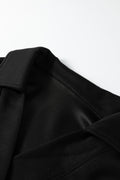 Bristol Black Collared V Neck Pullover Sweatshirt Sweatpants Set